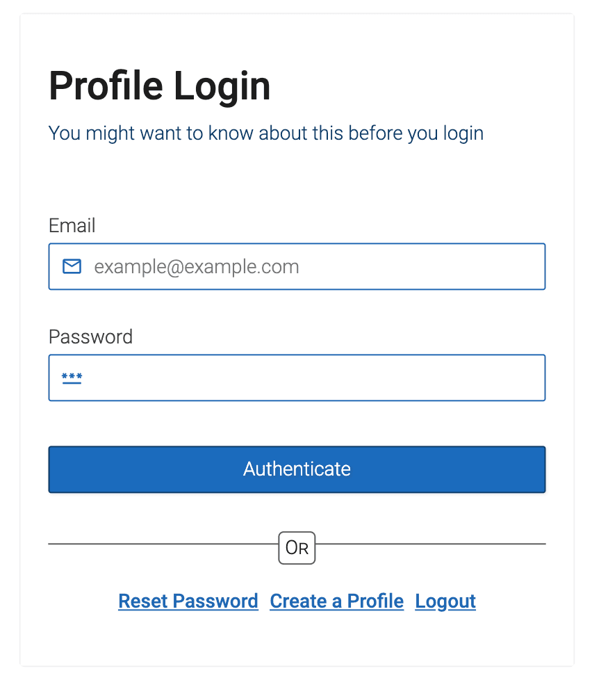 Picture of HIL 3 template login view